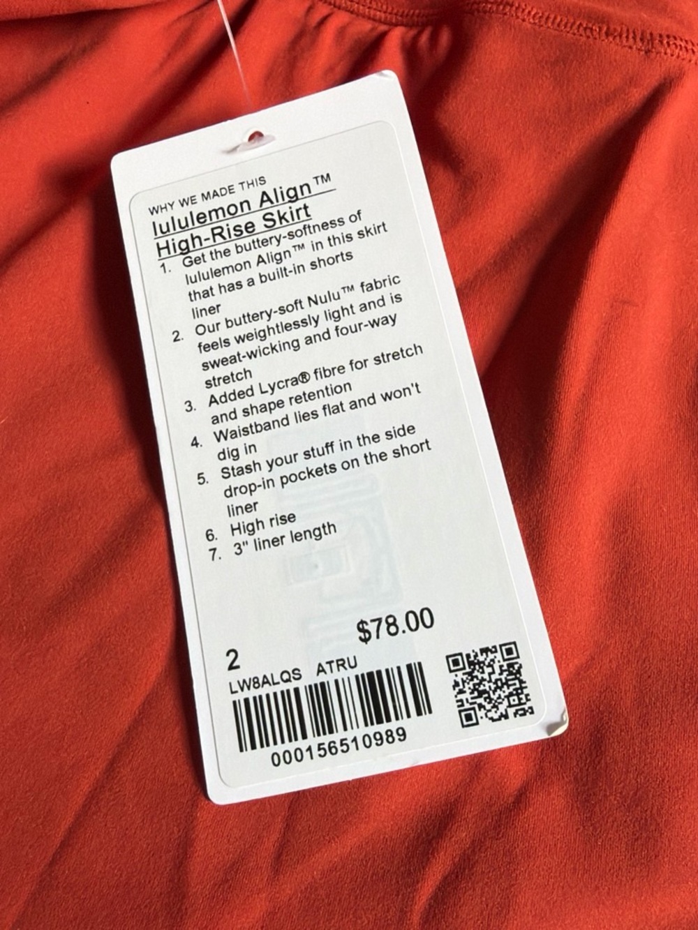 NWT Lululemon Align High-Rise Skirt size 2 - Picture 3 of 5